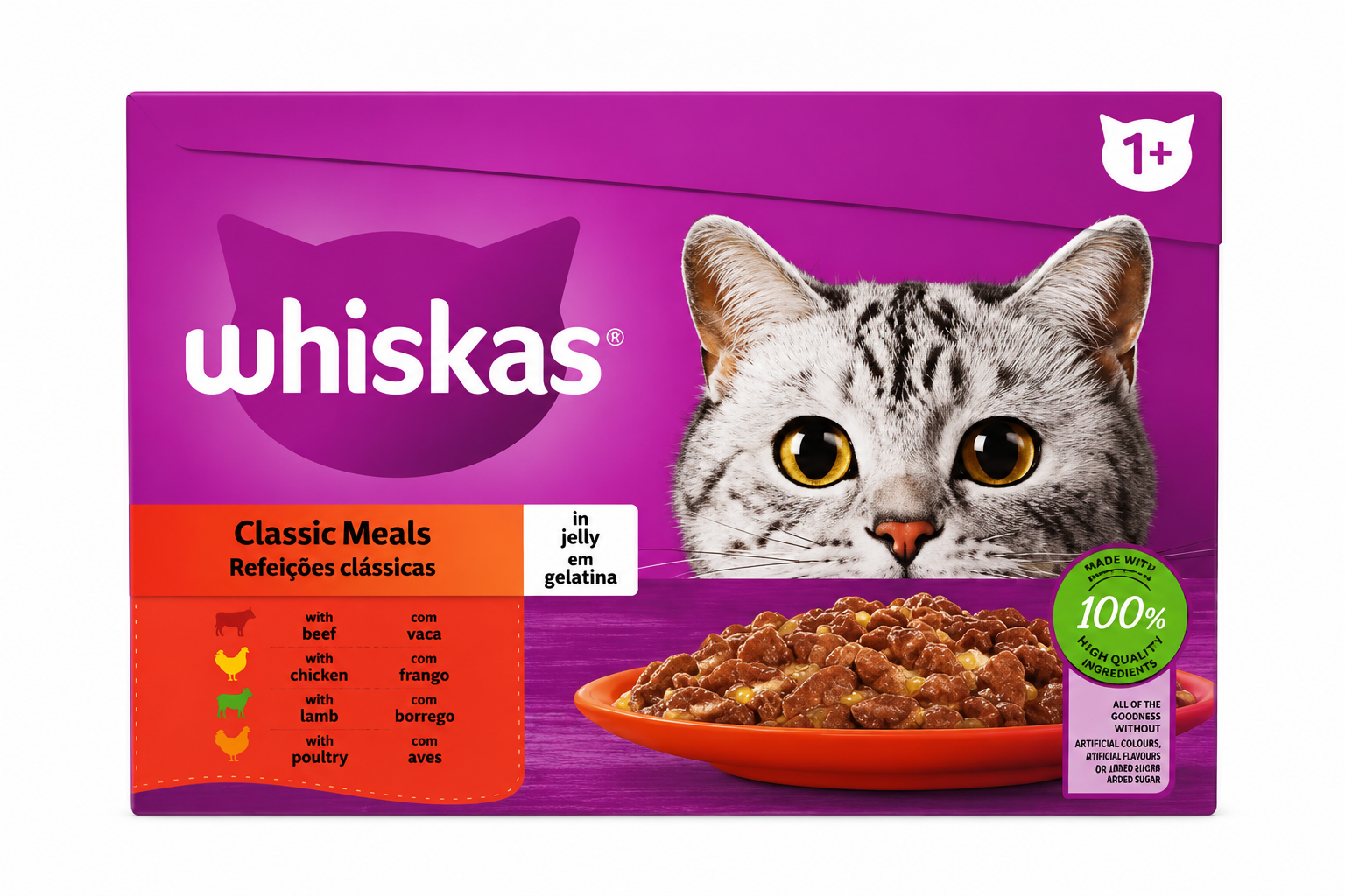 WHISKAS CLASSIC MEALS IN JELLY (12X85G) - Image 1